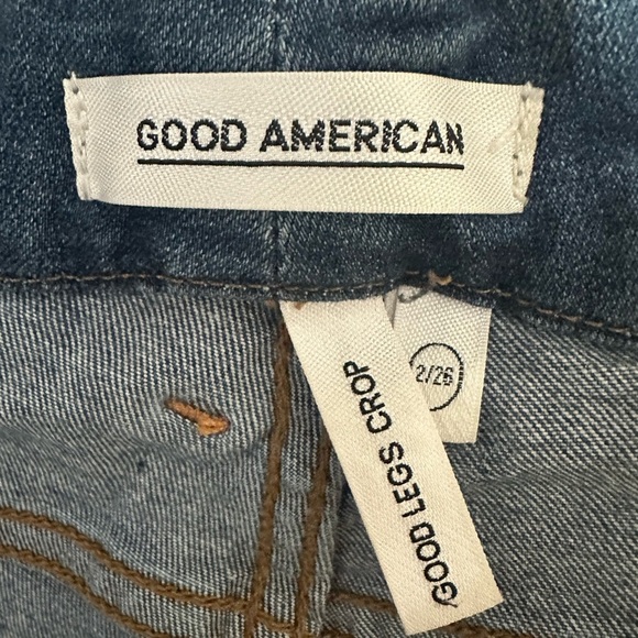 Good American Good Legs Crop Studded Split Hem Jeans Size 2/26 - Picture 6 of 13